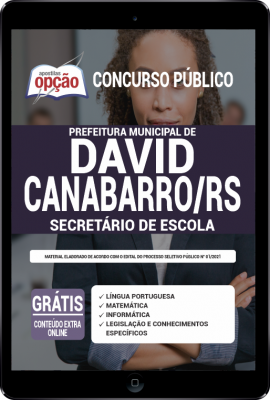 Apostila Prefeitura de David Canabarro - RS em PDF - Secretário de Escola
