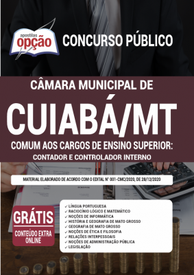 Apostila Câmara de Cuiabá - MT - Comum aos Cargos de Ensino Superior:  Contador e Controlador Interno