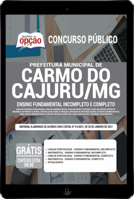 Apostila Prefeitura de Carmo do Cajuru - MG em PDF - Ensino Fundamental Incompleto e Completo