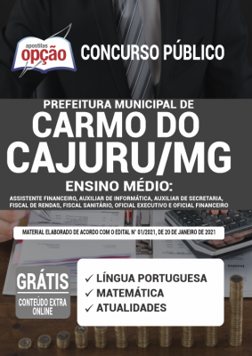 Apostila Prefeitura de Carmo do Cajuru - MG - Ensino Médio