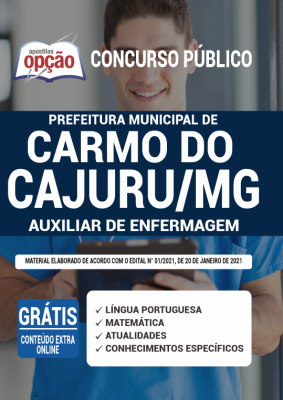 Apostila Prefeitura de Carmo do Cajuru - MG - Auxiliar de Enfermagem