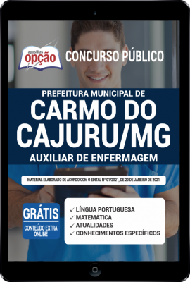 Apostila Prefeitura de Carmo do Cajuru - MG em PDF - Auxiliar de Enfermagem