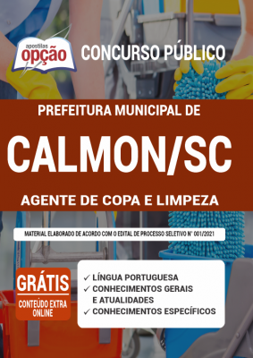 Apostila Prefeitura de Calmon - SC - Agente de Copa e Limpeza