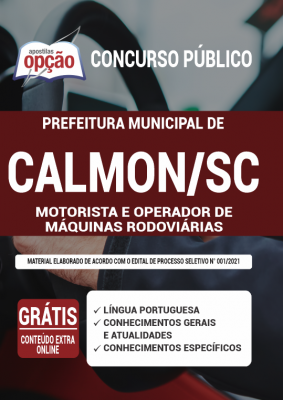 Apostila Prefeitura de Calmon - SC - Motorista e Operador de Máquinas Rodoviárias