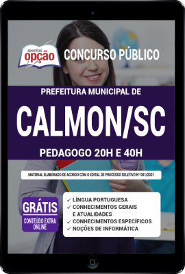 Apostila Prefeitura de Calmon - SC em PDF - Pedagogo 20h e 40h