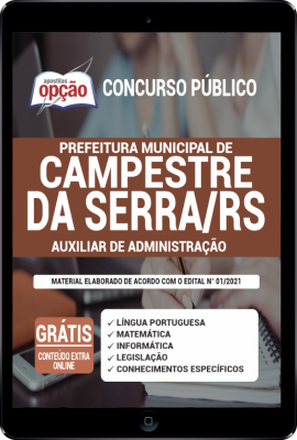 Apostila Prefeitura de Campestre da Serra - RS em PDF - Auxiliar de Administração