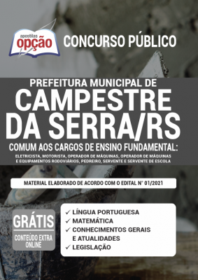 Apostila Prefeitura de Campestre da Serra - RS - Comum aos Cargos de Ensino Fundamental