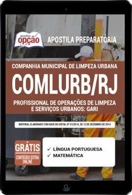 Apostila COMLURB-RJ em PDF - Profissional de Operações de Limpeza e Serviços Urbanos: Gari