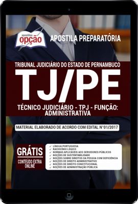 Apostila TJ-PE em PDF - Técnico Judiciário - TPJ - Função: Administrativa