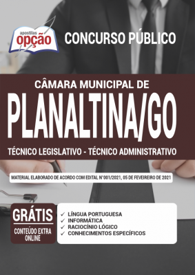 Apostila Câmara de Planaltina - GO - Técnico Legislativo - Técnico Administrativo