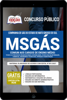 Apostila MSGÁS em PDF - Comum aos Cargos de Ensino Médio: Técnico de Processos Organizacionais (Contabilidade, Tecnologia da Informação, Comercial, Engenharia e Tecnologia, Operação e Manutenção)