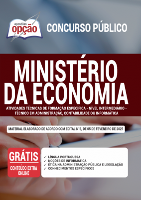 Apostila Ministério da Economia- Atividades Técnicas de Formação Específica - Nível Intermediário - Técnico em Administração, Contabilidade ou Informática