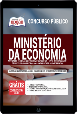 Apostila Ministério da Economia em PDF - Atividades Técnicas de Formação Específica - Nível Intermediário - Técnico em Administração, Contabilidade ou Informática