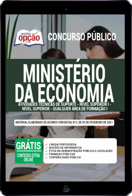 Apostila Ministério da Economia em PDF - Atividades Técnicas de Suporte - Nível Superior I - Nível Superior - Qualquer área de formação I