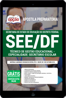 Apostila SEE-DF em PDF - Técnico de Gestão Educacional – Especialidade: Secretário Escolar