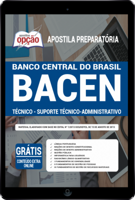 Apostila BACEN em PDF Técnico - Suporte Técnico-Administrativo