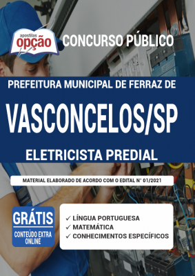 Apostila Prefeitura de Ferraz de Vasconcelos - SP - Eletricista Predial