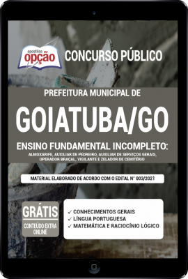 Apostila Prefeitura de Goiatuba - GO em PDF - Ensino Fundamental Incompleto