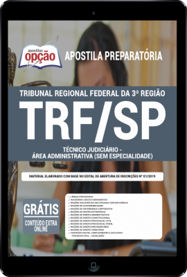 Apostila TRF3 em PDF - Técnico Judiciário - Área Administrativa (Sem Especialidade)