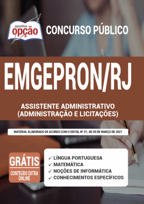 Apostila EMGEPRON-RJ - Assistente Administrativo (Administração e Licitações)