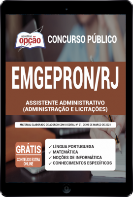 Apostila EMGEPRON-RJ em PDF - Assistente Administrativo (Administração e Licitações)
