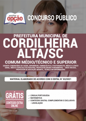 Apostila Prefeitura de Cordilheira Alta - SC - Comum Médio/Técnico e Superior