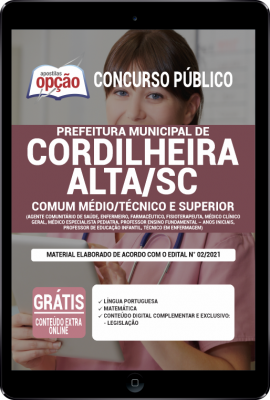 Apostila Prefeitura de Cordilheira Alta - SC em PDF - Comum Médio/Técnico e Superior