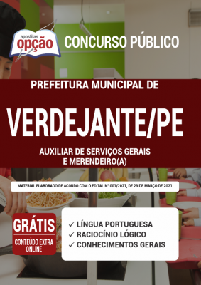 Apostila Prefeitura Verdejante - PE - Auxiliar de Serviços Gerais e Merendeiro (a)