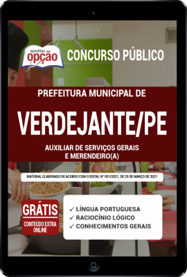 Apostila Prefeitura Verdejante - PE em PDF - Auxiliar de Serviços Gerais e Merendeiro (a)