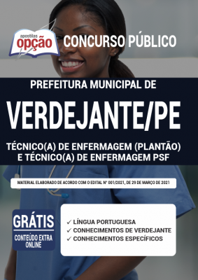 Apostila Prefeitura Verdejante - PE - Técnico (a) de Enfermagem (Plantão) e Técnico(a) de Enfermagem PSF