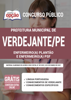 Apostila Prefeitura Verdejante - PE - Enfermeiro (a) Plantão e Enfermeiro (a) PSF