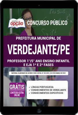 Apostila Prefeitura Verdejante - PE em PDF - Professor 1º/5ª Ano Ensino Infantil e EJA 1ª e 2ª Fases