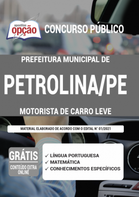 Apostila Prefeitura de Petrolina - PE - Motorista de Carro Leve