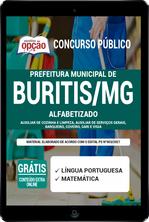 Apostila Prefeitura de Buritis - MG em PDF - Alfabetizado 2021