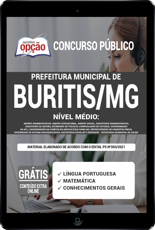 Apostila Prefeitura de Buritis - MG em PDF - Nível Médio 2021