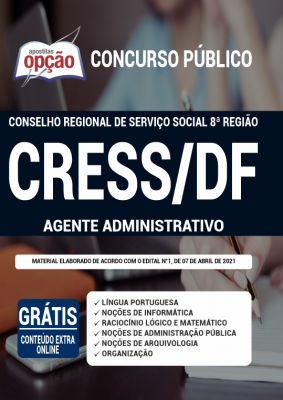 Apostila CRESS - DF - Agente Administrativo