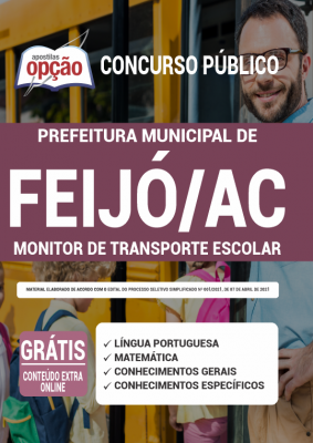 Apostila Prefeitura de Feijó - AC em PDF - Monitor de Transporte Escolar