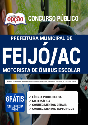 Apostila Prefeitura de Feijó - AC - Motorista de Ônibus Escolar