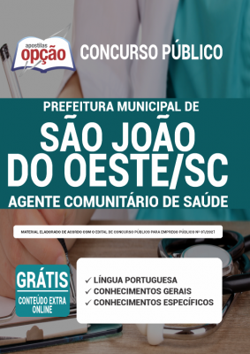 Apostila Prefeitura de São João do Oeste - SC - Agente Comunitário de Saúde