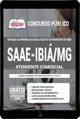 Apostila SAAE-IBIÁ-MG em PDF - Atendente Comercial