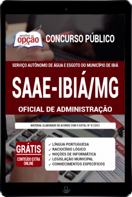 Apostila SAAE-IBIÁ-MG em PDF - Oficial de Administração