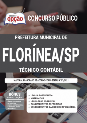 Apostila Prefeitura de Florínea - SP - Técnico Contábil