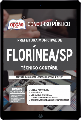 Apostila Prefeitura de Florínea - SP em PDF - Técnico Contábil