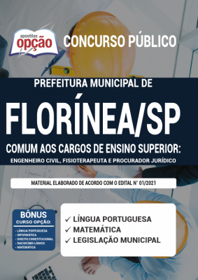 Apostila Prefeitura de Florínea - SP - Comum aos Cargos de Ensino Superior