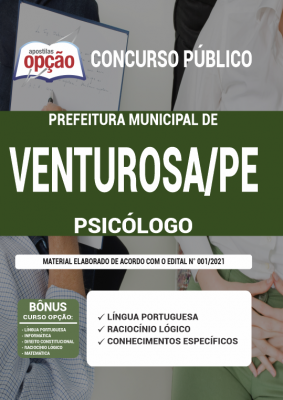 Apostila Prefeitura de Venturosa - PE - Psicólogo