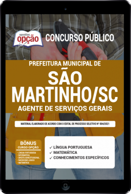 Apostila Prefeitura de São Martinho - SC PDF - Agente de Serviços Gerais