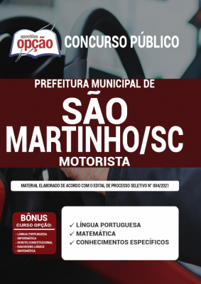Apostila Prefeitura de São Martinho - SC - Motorista