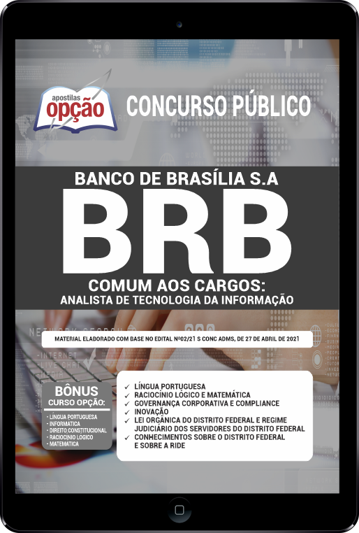Apostila BRB PDF - Cargo Analista Tecnologia Informação 2021