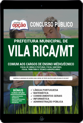Apostila Prefeitura de Vila Rica - MT em PDF - Comum aos Cargos de Ensino Médio/Técnico