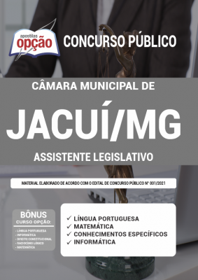 Apostila Câmara de Jacuí - MG - Assistente Legislativo